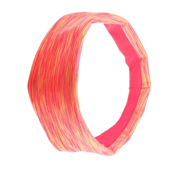 Unique Bargains 1 Pcs Stretchy Nonslip Sweat Wicking Yoga Headband Sweatband for Men Women Pink Yellow