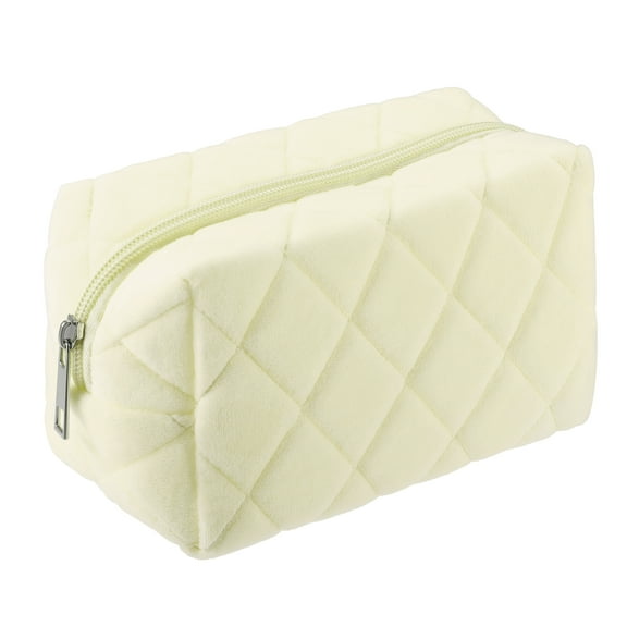 Unique Bargains 1 Pcs Travel Makeup Bag Makeup Brush Holder Makeup Organizer Bag Cosmetics Storage Bag White Cloth