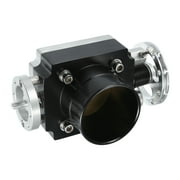 Unique Bargains 1 Pcs Universal 65mm/2.56" Silver Tone Black Aluminum Alloy Car Throttle Body Assembly