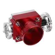 Unique Bargains 1 Pcs Universal 70mm/2.76" Silver Tone Red Aluminum Alloy Car Throttle Body Assembly