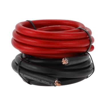 IMC Audio 8 Gauge AWG CCA Power Ground Wire Cable (10ft Black & 10ft Red) Welding Wire, Battery Cable, Automotive RV Wiring, Car Audio Speaker Stereo 8 Gauge Power Wire 20 Feet