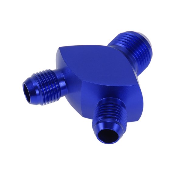 Unique Bargains 1 Pcs Universal Male Flare Reducer Hose Fitting Adapter AN6-AN6-AN8 Fuel Line Connector Aluminum Blue