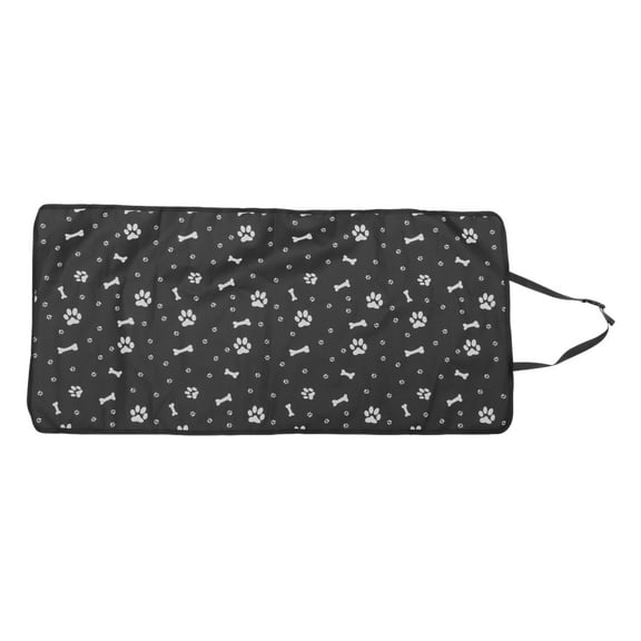 Unique Bargains 1 Pcs Universal Waterproof Car Seat Cover for Pet Bone Paw Pattern Black