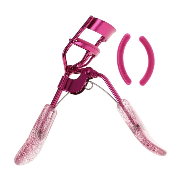 Unique Bargains 1 Pcs Women Convenient Eyelash Curler for Business Travel Carbon Steel PS Rose Red
