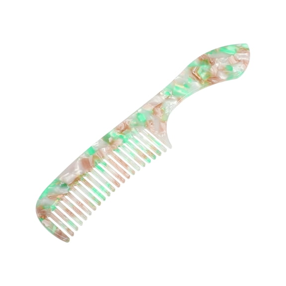 Unique Bargains 1 Pcs Women Handheld Wide Tooth Comb for Curly Thick Wavy Straight Hair Green