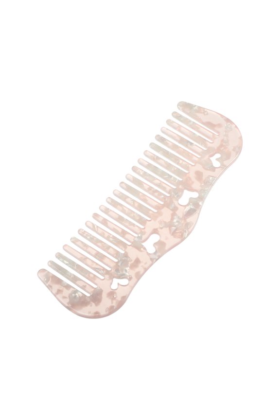 1 Pcs Women Heart Style Wide Tooth Comb for Curly Thick Wavy Straight Hair Pink