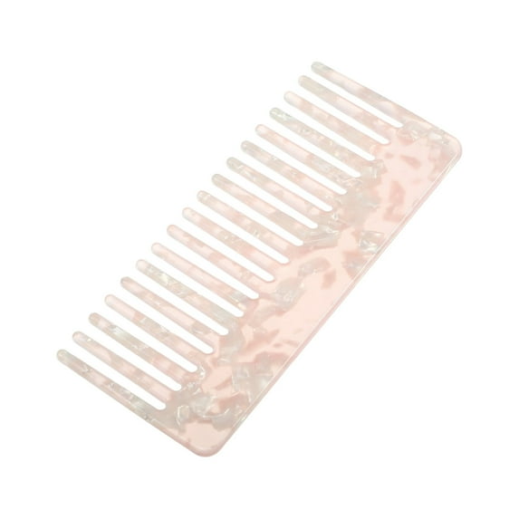 Unique Bargains 1 Pcs Women Heat Resistant Wide Tooth Comb for Curly Thick Wavy Straight Hair Pink