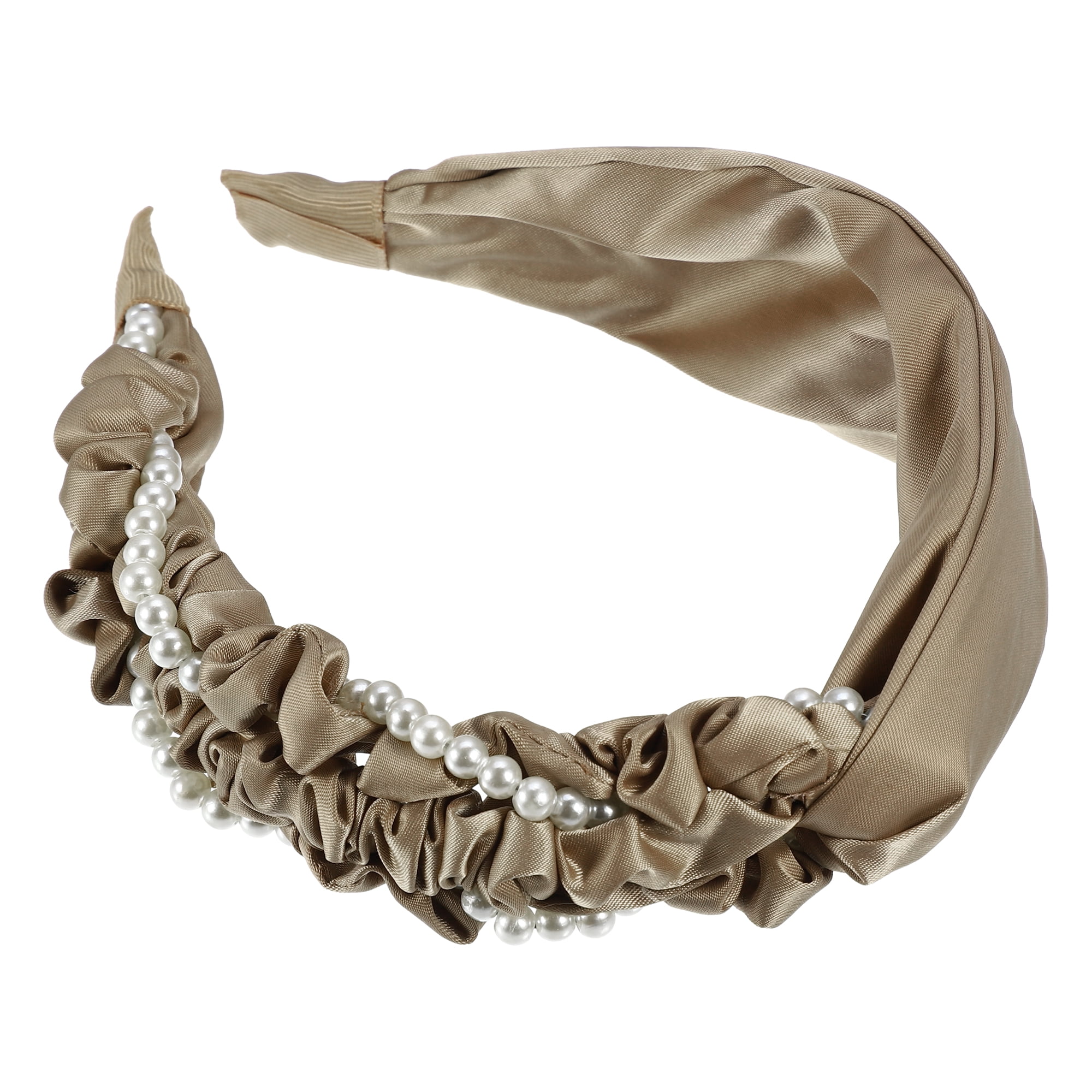 Unique Bargains 1 Pcs Women Knotted Headbands Fashion Faux Pearl Beaded