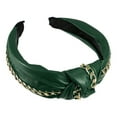 thumbnail image 1 of Unique Bargains 1 Pcs Women Knotted Headbands Fashion Vintage Knotted PU Leather Hair Hoop Hair Accessories Green, 1 of 7