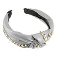 thumbnail image 1 of Unique Bargains 1 Pcs Women Knotted Headbands Fashion Vintage Knotted PU Leather Hair Hoop Hair Accessories Silver Tone, 1 of 7