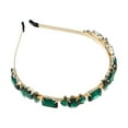thumbnail image 1 of Unique Bargains 1 Pcs Women Knotted Headbands Fashion Vintage Thin Rhinestone Metal Headbands Hair Accessories Green, 1 of 7