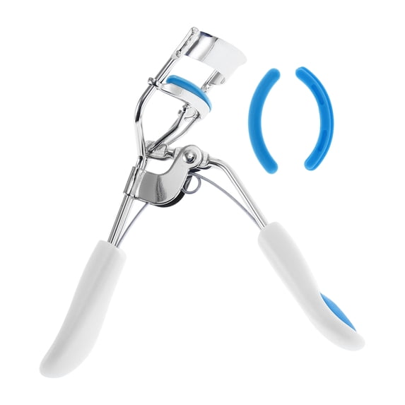Unique Bargains 1 Pcs Women Lightweight Eyelash Curler for Business Travel Carbon Steel PS White Blue