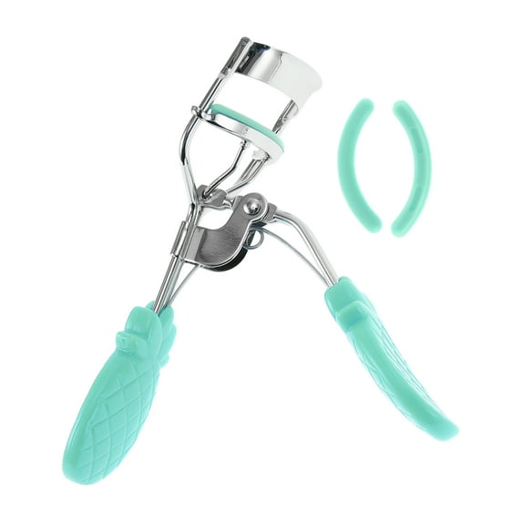Unique Bargains 1 Pcs Women Pineapple Handle Eyelash Curler for Business Travel Carbon Steel PS Blue