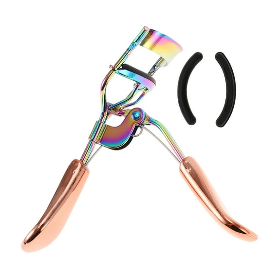 Unique Bargains 1 Pcs Women Plated Eyelash Curler for Business Travel Carbon Steel Colorful Rose Gold Tone