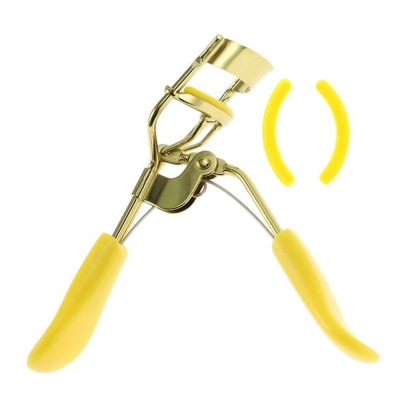 Unique Bargains 1 Pcs Women Portable Eyelash Curler for Beauty Parlor Business Travel Carbon Steel PS Yellow
