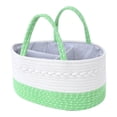 thumbnail image 1 of Unique Bargains 1 Pcs Woven Storage Basket Shelf Storage Bin with Handles for Home Green, 1 of 6