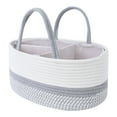 thumbnail image 1 of Unique Bargains 1 Pcs Woven Storage Basket Shelf Storage Bin with Handles for Home Grey, 1 of 6
