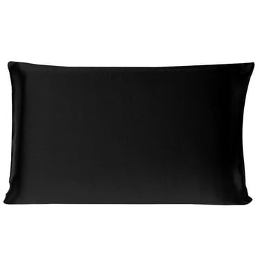 Unique Bargains 1 Piece 100% Silk Pillowcase Black Standard