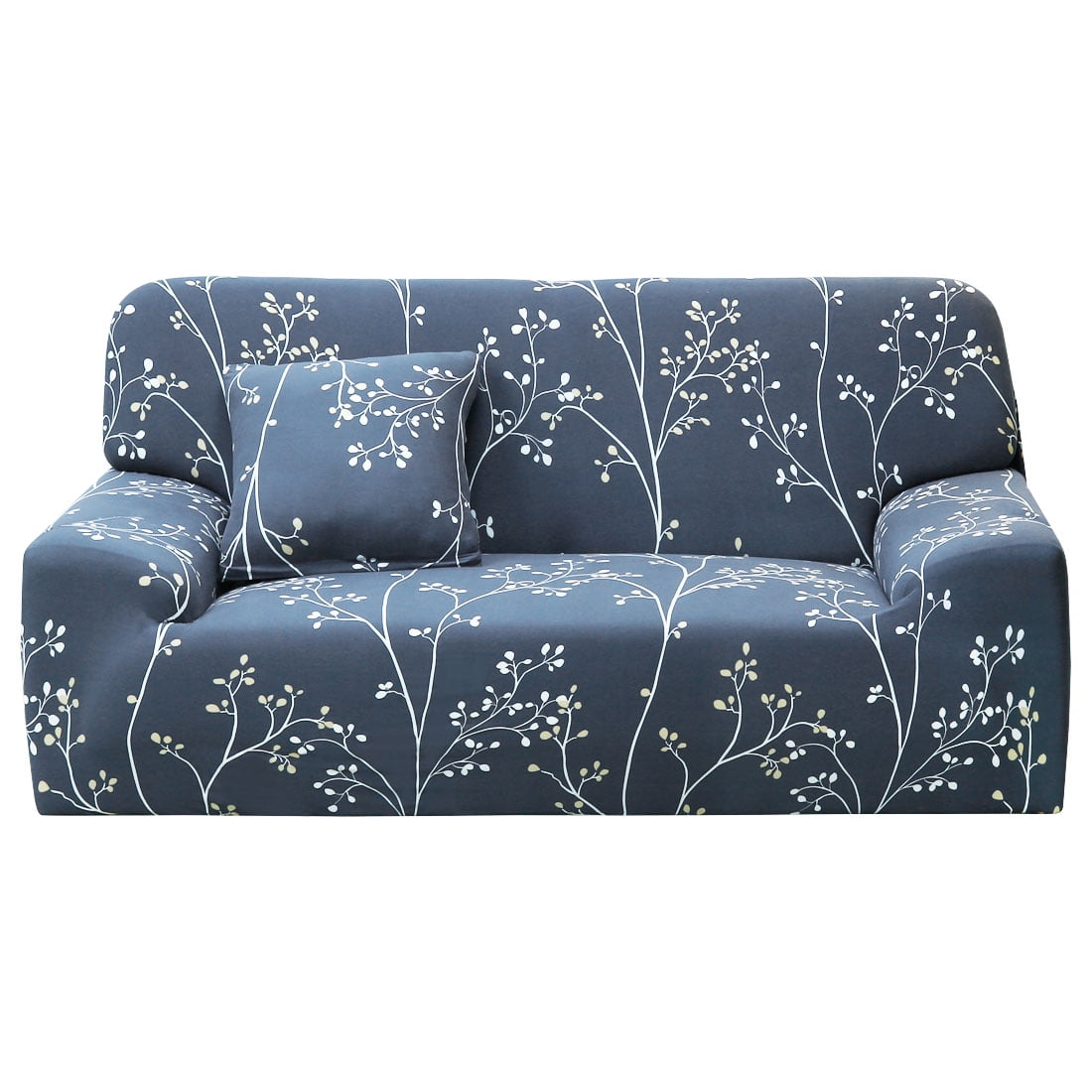 Unique Bargains 1-Piece Contemporary Floral Stretch XL sofa slip cover, Blue