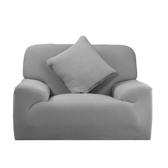 Unique Bargains 1-Piece Jacquard Solid Stretch Armchair Slipcover, Gray