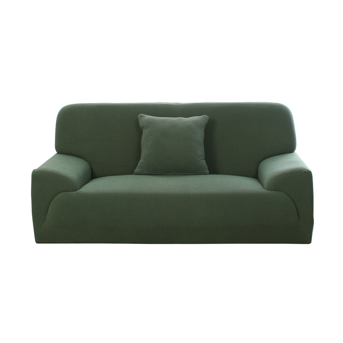 Unique Bargains 1-Piece Jacquard Solid Stretch Loveseat Slipcover, Green