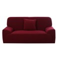 thumbnail image 1 of Unique Bargains 1-Piece Jacquard Textured Stretch Sofa Slipcover, Burgundy, 1 of 8