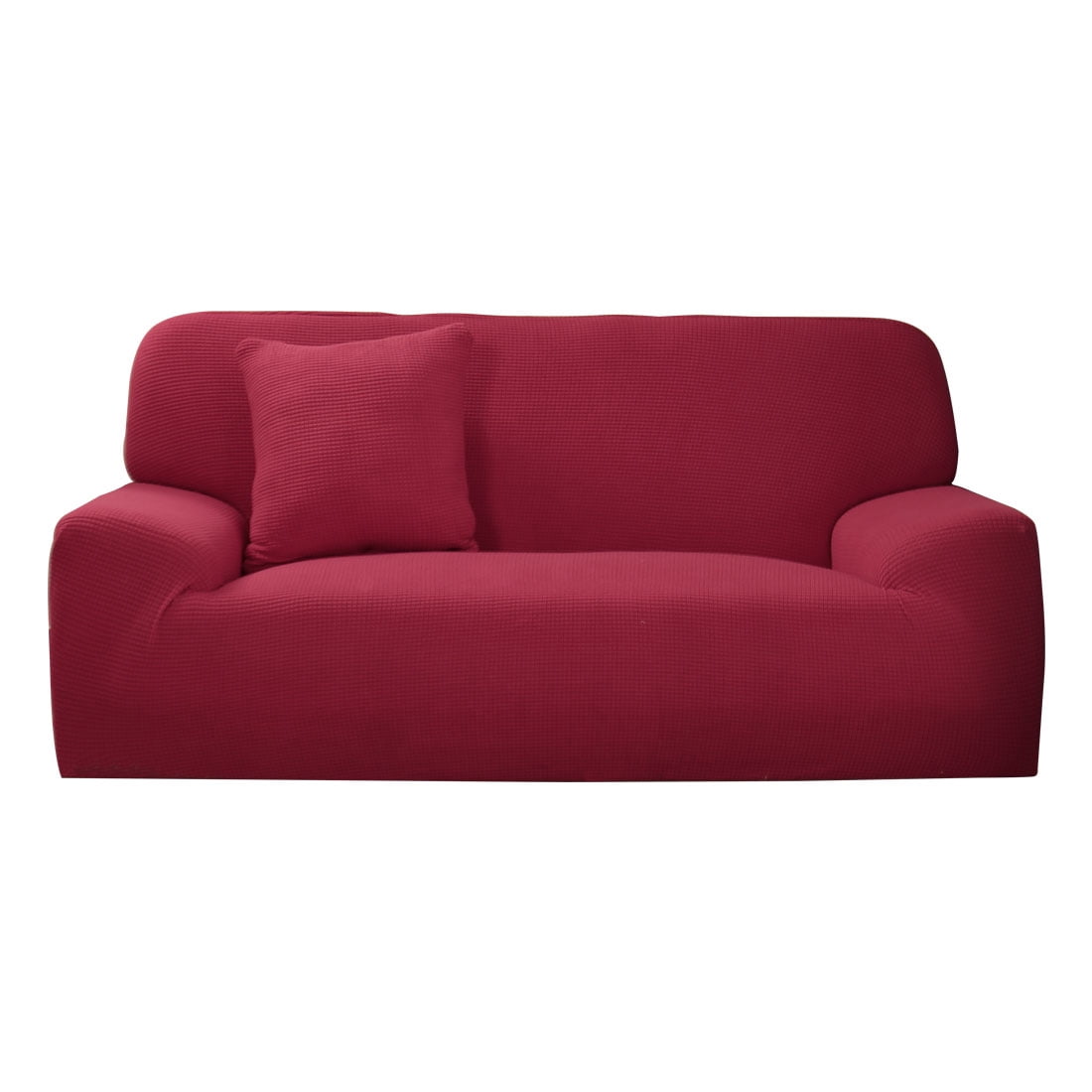 Unique Bargains 1-Piece Jacquard Solid Stretch Sofa Slipcover, Red
