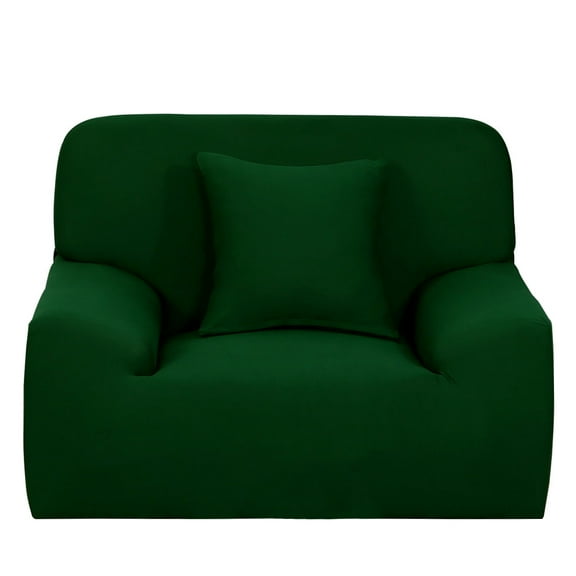 Unique Bargains 1-Piece Modern Solid Stretch Armchair Slipcover, Dark Green