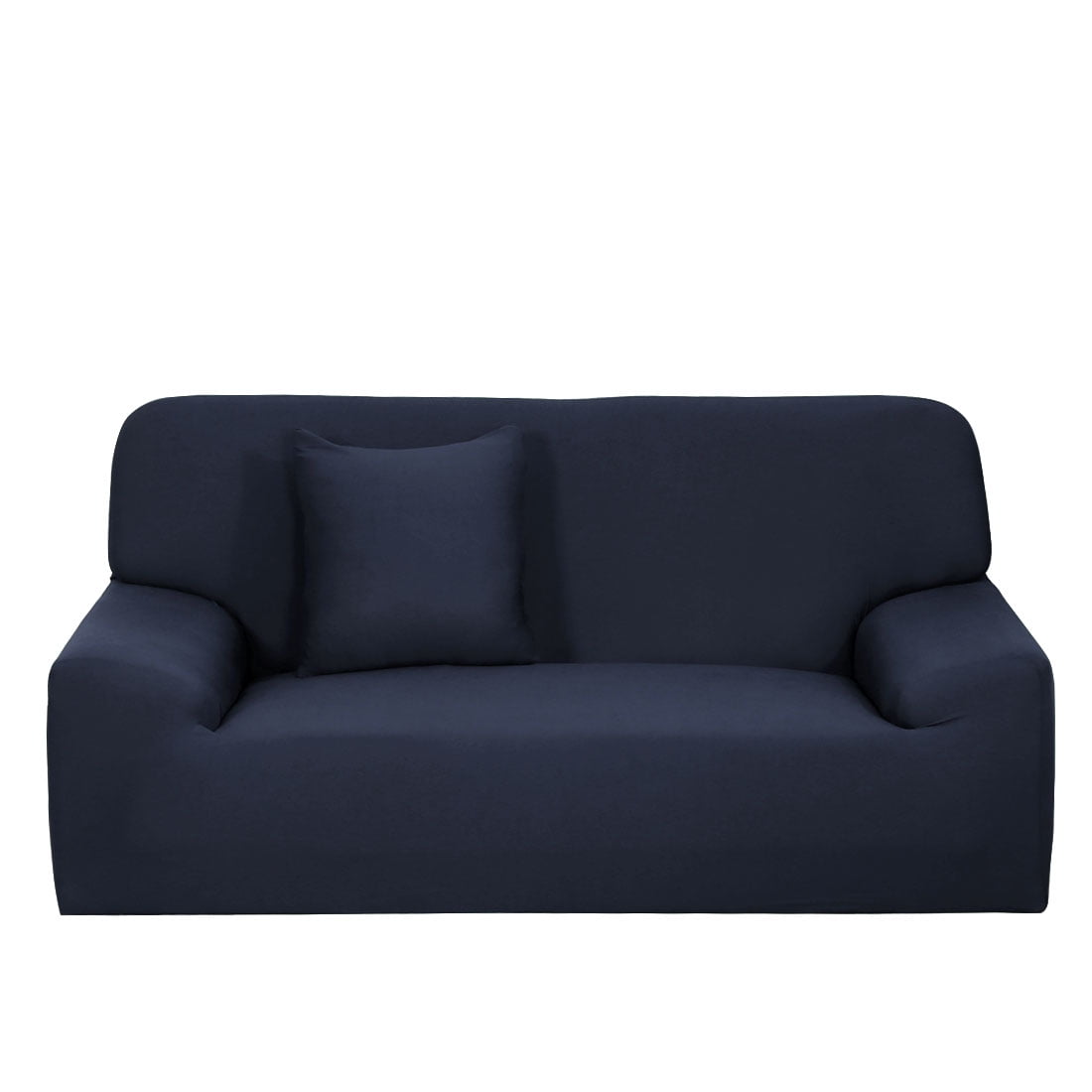 Unique Bargains 1-Piece Modern Solid Stretch Loveseat Slipcover, Dark Blue
