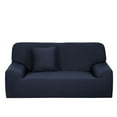 thumbnail image 1 of Unique Bargains 1-Piece Modern Solid Stretch Sofa Slipcover, Dark Blue, 1 of 7
