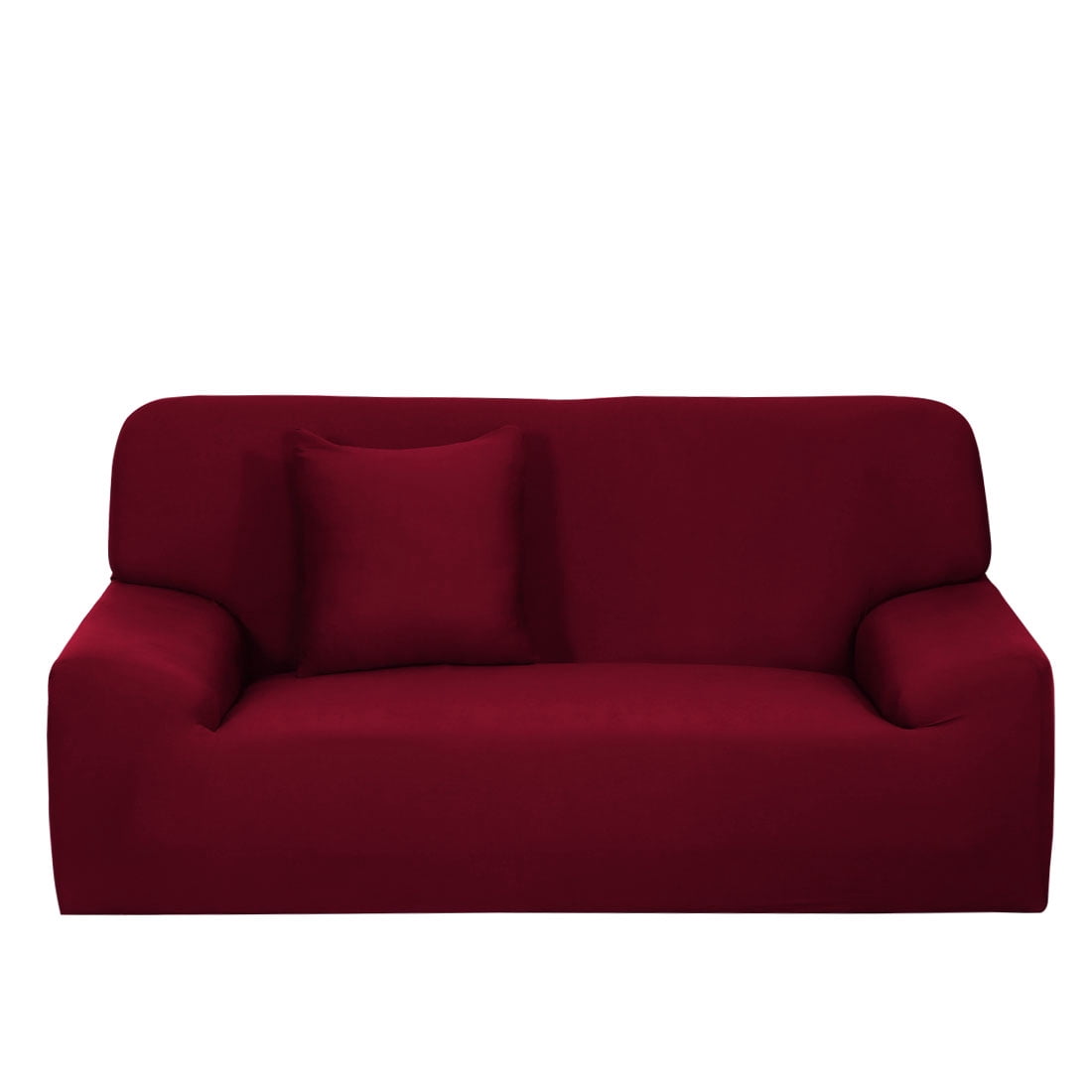 Unique Bargains 1-Piece Modern Solid Stretch XL Sofa Slipcover, Burgundy
