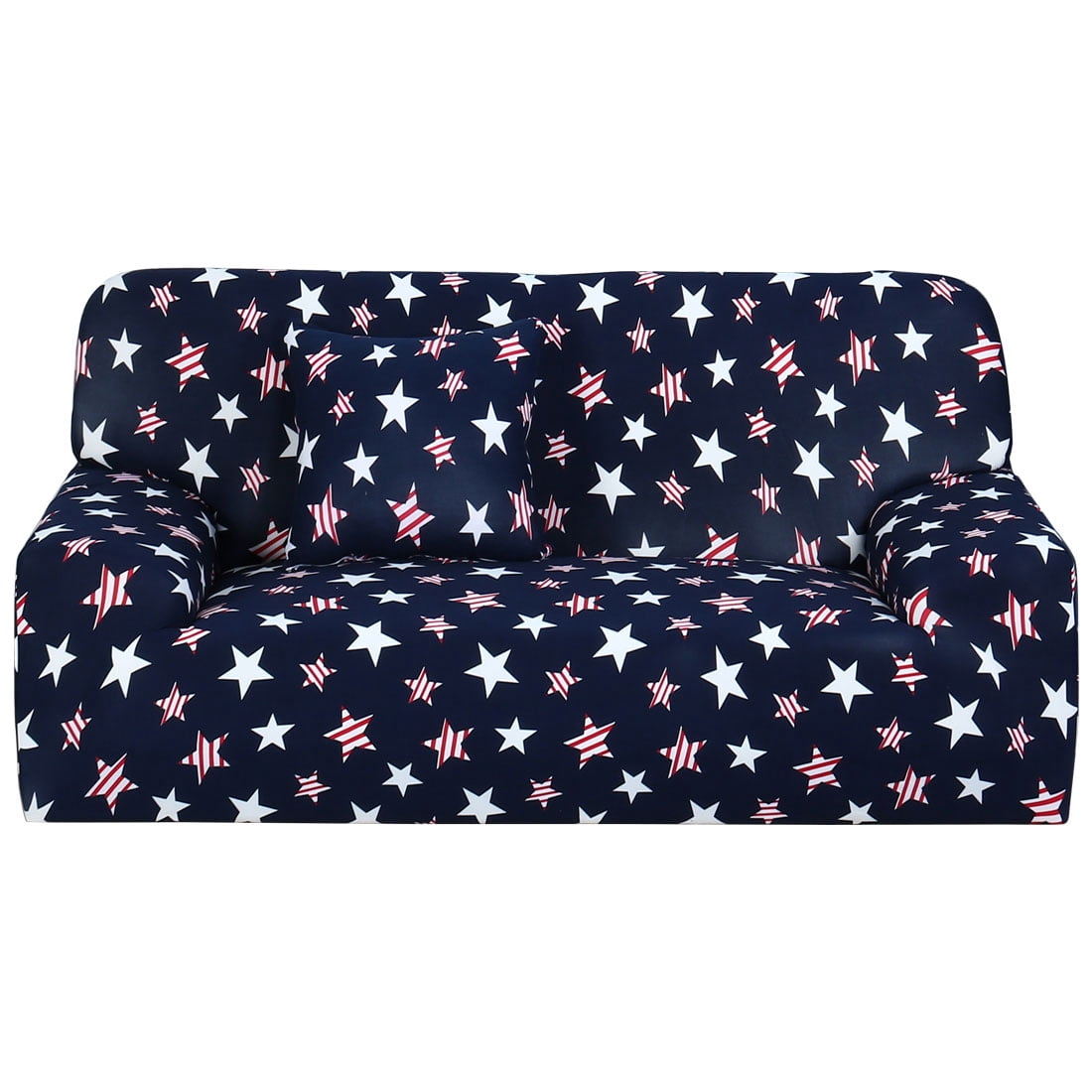 Unique Bargains 1-Piece Modern Star Stretch Sofa Slipcover, Black