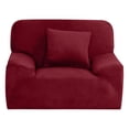 thumbnail image 1 of Unique Bargains 1-Piece Solid Transitional Stretch Slipcover Burgundy Armchair, 1 of 7