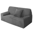 thumbnail image 1 of Unique Bargains 1-Piece Solid Transitional Stretch Slipcover Gray Sofa, 1 of 8
