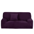 thumbnail image 1 of Unique Bargains 1-Piece Solid Transitional Stretch Slipcover Purple XL Sofa, 1 of 8