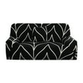 thumbnail image 1 of Unique Bargains 1-Piece Traditional Leaves Stretch Loveseat couch cover, Black, 1 of 8