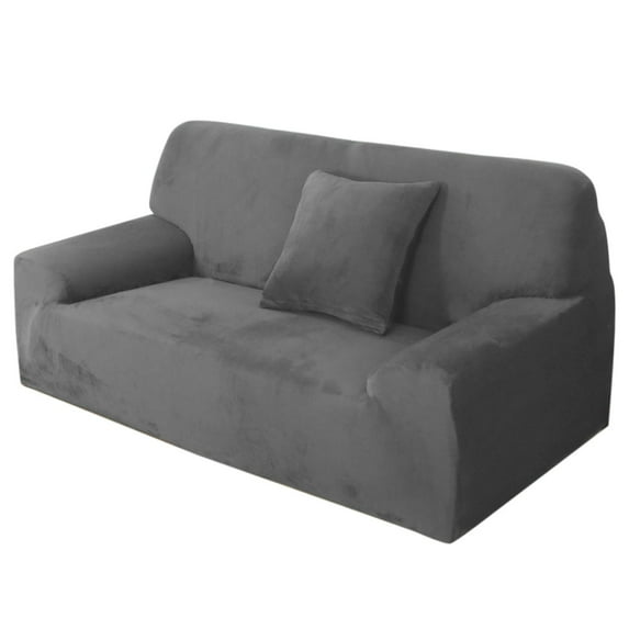 Unique Bargains 1-Piece Solid Transitional Stretch Slipcover Gray Sofa