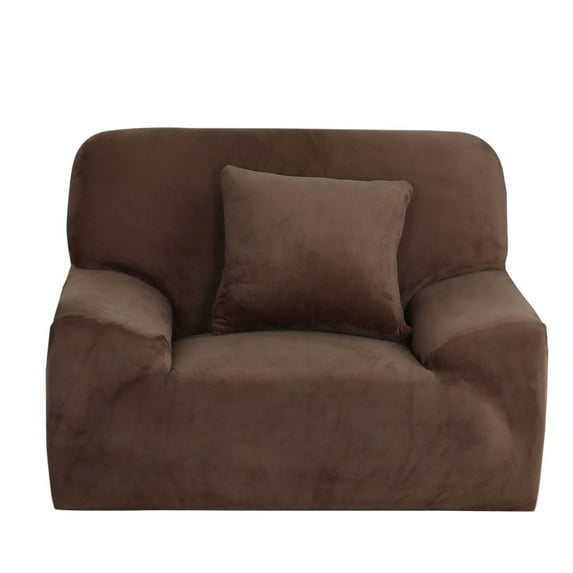 Unique Bargains 1-Piece Transitional Solid Stretch Armchair Slipcover, Coffee