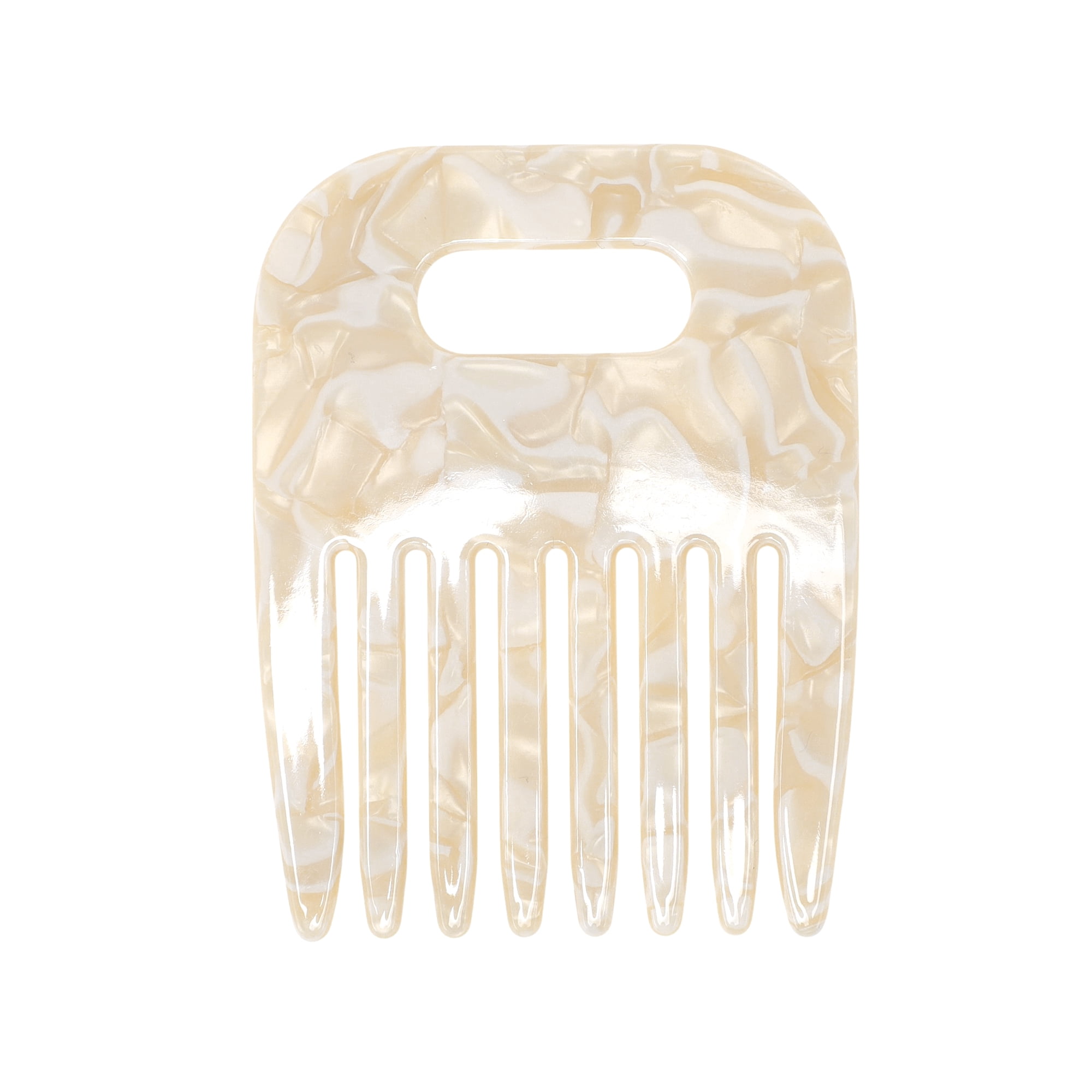Unique Bargains 1 Piece Women Durable Vintage Acetate Comb for Curly Hair Yellow