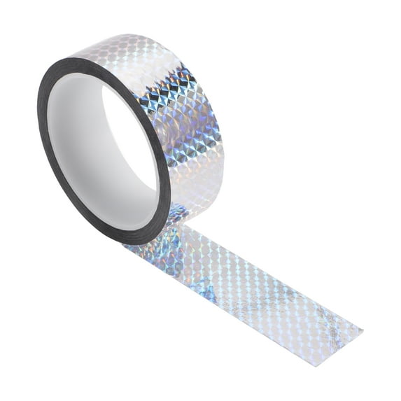 Unique Bargains 1 Roll Universal Air-Release Adhesive Pinstripe Tape Holographic Silver Tone 1.57"x164.04ft