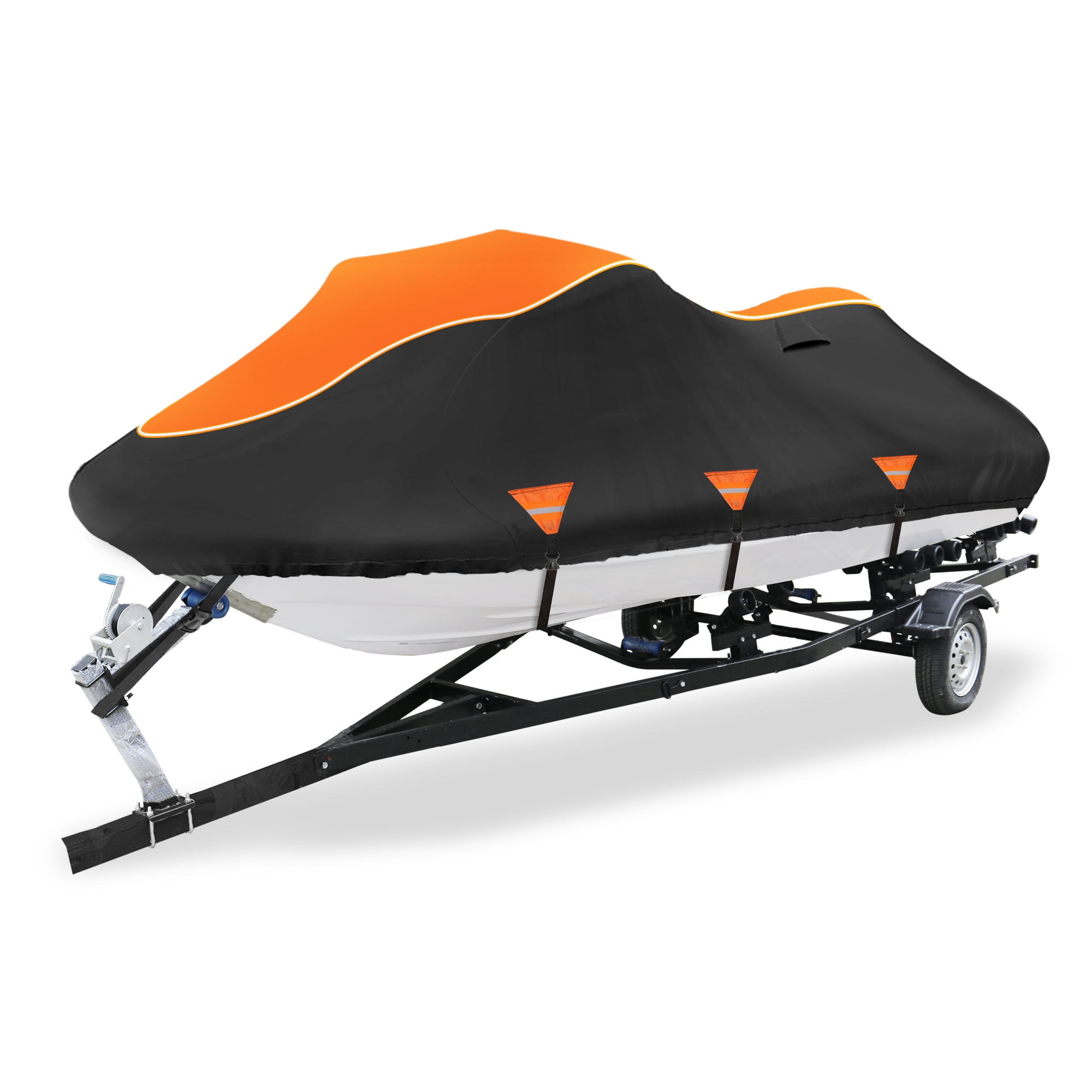 Unique Bargains 1 Seater 300D Duty Oxford Waterproof Cover Black Orange 116"-125"