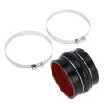 thumbnail image 1 of Unique Bargains 1 Set 102mm/4.02" ID 76mm Length Black Red Car Silicone Hose with Clamps Hump Hose, 1 of 7