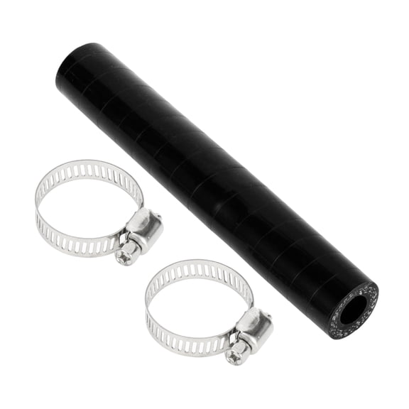 Unique Bargains 1 Set 10mm 0.39" ID 127mm 5" Length 0° Black Car Silicone Hose with Clamps Universal