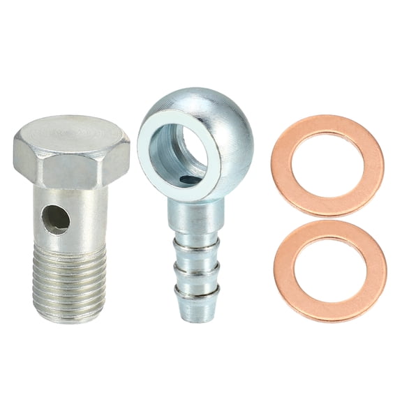Unique Bargains 1 Set 10mm ID 7.5 mm OD M10x1.0 Car Banjo Hose Barb Bolt Fittings Universal Banjo Fitting with Washers