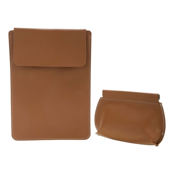 Unique Bargains 1 Set 12" Tablet and Laptop Sleeve with Accessories Pouch Caramel