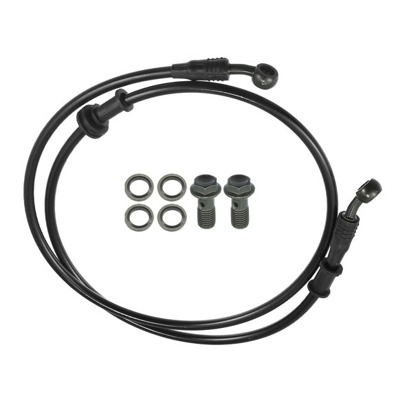 Unique Bargains 1 Set 120cm 47.24" Universal Motorcycle Hydraulic Brake Oil Hose 28 28 Degree Oil Line Pipe Black