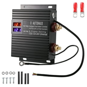 Unique Bargains 1 Set 12V/24V 150Amp Universal Dual Battery Smart Isolator Controller for Car RV Truck ATV UTV Camper