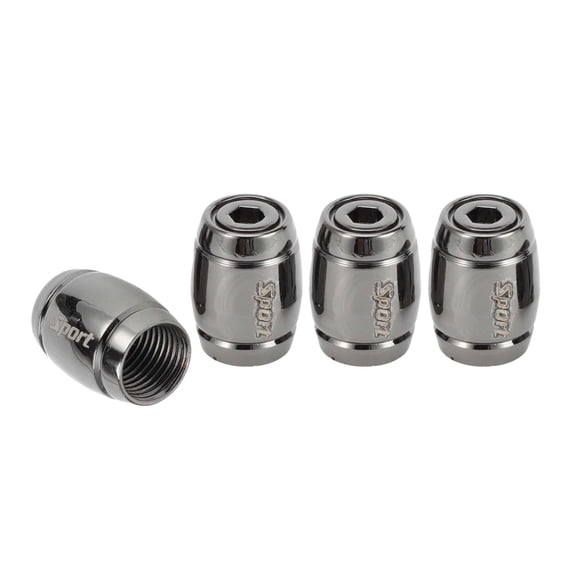 Unique Bargains 1 Set 14x11MM Tire Valve Stem Cap Car Wheel Valve Cap Anti Crash Valve Stem Cover Titanium Tone Barrel