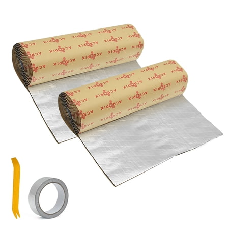 Unique Bargains 1 Set 157mil 4mm 24sqft 15.7"x110.2" Aluminum Foil Foam Car Heat Damping Pad