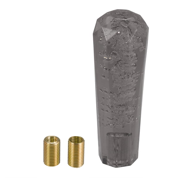 Unique Bargains 1 Set 15cm Faux Crystal Shift Knob - with 2 Adapter for Automatic and Manual Vehicle - Acrylic Black